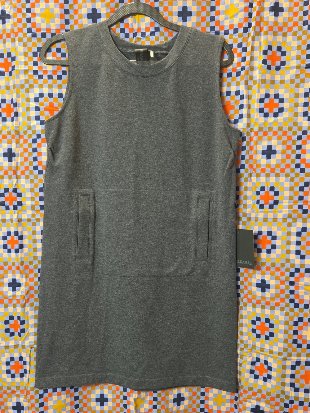 Norma Kamali Grey French Terry Mini Dress Sz M